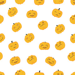 pumpkin charactors for Halloween motif and seamless vector files 