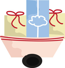 Christmas gifts brought by Christmas train to be given away at Christmas