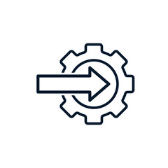 Management technology concept. Vector linear icon isolated on white background.