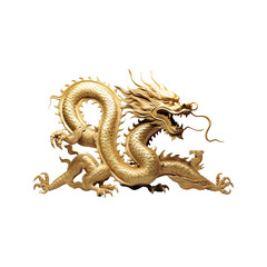 Golden Chinese dragon No shadows, highest details,