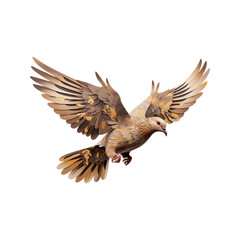 Obraz premium Dove, dark gold color. No shadows, highest details, sharpness