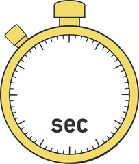 秒表示のタイマー・ストップウォッチのイラスト素材