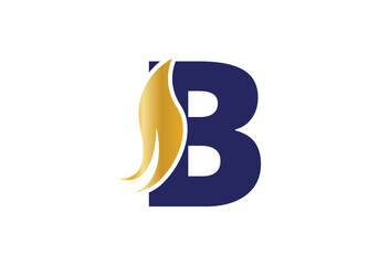  Abstract B letter nature logo with leaf template.