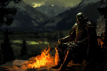 knight, medieval fantasy desktop background, for video, for folk music, folk meditation