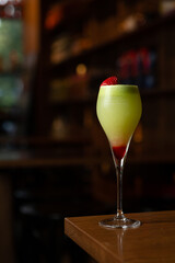 Lime and strawberry cocktail. 