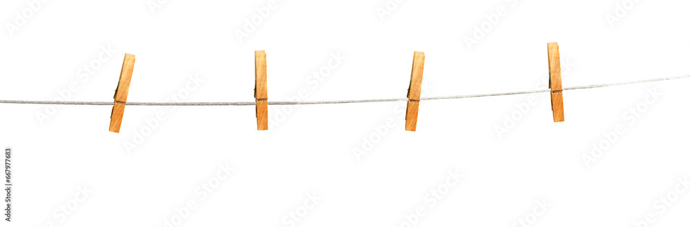 Poster digital png illustration of string with clips on transparent background