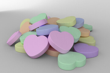 Digital png illustration of colourful hearts on transparent background