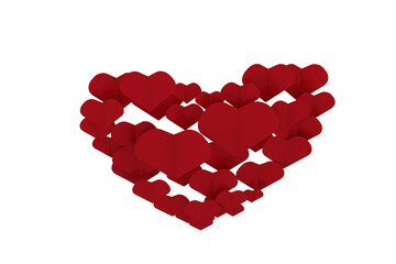 Digital png illustration of red hearts on transparent background