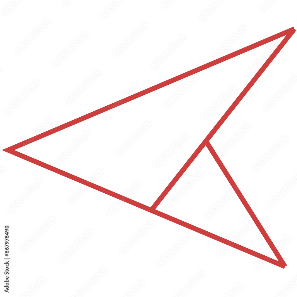 Poster Digital png illustration of red arrow pointing left with copy space on transparent background