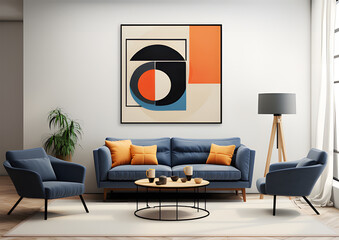 modern living room with sofa ai generative