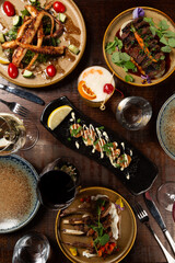 Tapas and cocktails at a Spanish restaurant. 