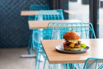 Freshly made burger.