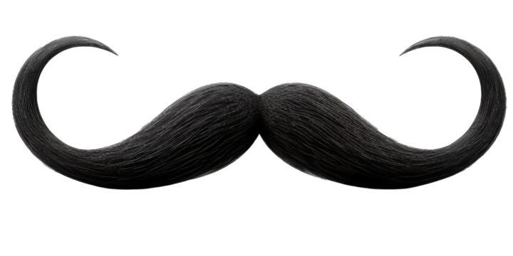 Black moustache isolated on isolated background