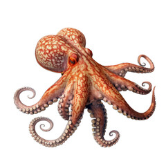 Obraz premium octupus isolated on transparent background