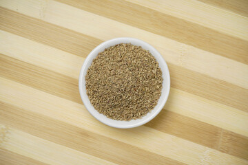 Carom seeds top view, indian spices