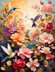 flowers and butterflies HD 8K wallpaper Stock Photographic Image 