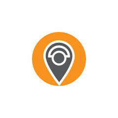 Map pin location icon logo design