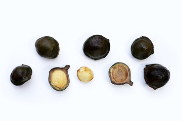 Obraz premium Djenkol fruit bean on white background