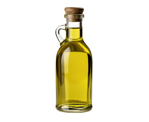 Olive oil glass bottle isolated on white transparent background, PNG - obrazy, fototapety, plakaty