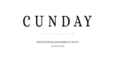 Abstract Fashion font alphabet. Typography typeface uppercase and number. vector illustrations.