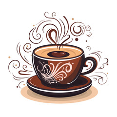 A cup of aromatic coffee. Vector illustration