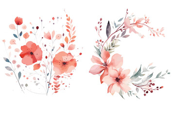 Abstract floral background, ster bunny with flowers, watercolor floral designs for logo and card designs. flowers © Amazinart