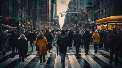 time lapse of people walking in the city Generative Ai