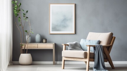 interior of a room with a chair  generated by AI