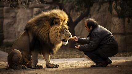 human and lion friendship