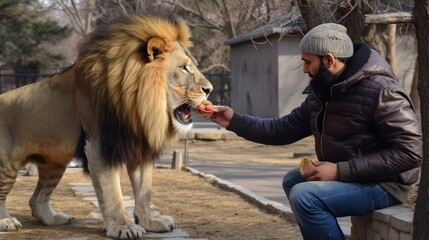 human and lion friendship