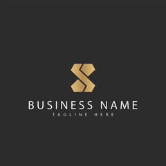 Obraz premium Letter S jewellery logo design, letter S with Diamond jewellery logo design template, jewellery logo