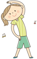 体操をする女性