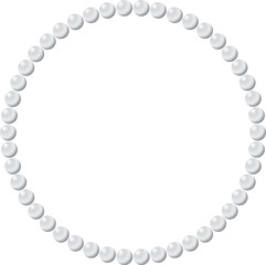 Obraz premium 白いパールの輪のフレームイラスト