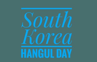 South Korea  hangul  day text design illustration