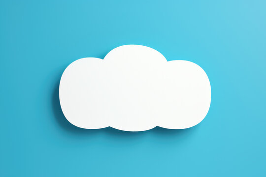 Simple image of white cloud against blue sky background. Suitable for various uses.