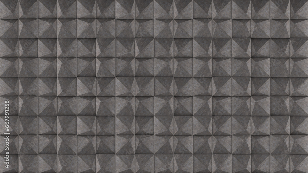 Poster convex square cubes stones star geometric tile background. bulging digital mosaic pattern. creative 