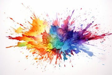 Fototapeta na wymiar Colorful Watercolor Splash Explossion - Ai Generative
