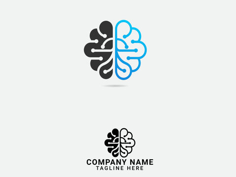 Human brain logo. Modern. Science. Hospital. Creative. Icon. Company. Think. Brain vector. Idea. Tech. Premium template. Creative brain logo
