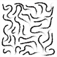 Hand drawn arrow set, collection of black direction pencil sketch symbols, vector illustration graphic design elements