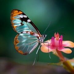 butterfly on flower  generated by AI