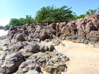 Beach Rock Structures Formed From Years Of Coastal Erosion