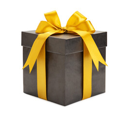 Gift black box isolated on white background