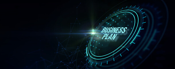 Business plan concept. Business, Technology, Internet and network concept. 3d illustration