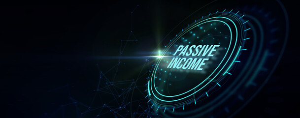 Passive income business concept. Business, Technology, Internet and network concept. 3d illustration - obrazy, fototapety, plakaty