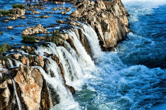 Dhuandhar Waterfall, Narmada River, Bhedaghat, Jabalpur, Madhya Pradesh, India