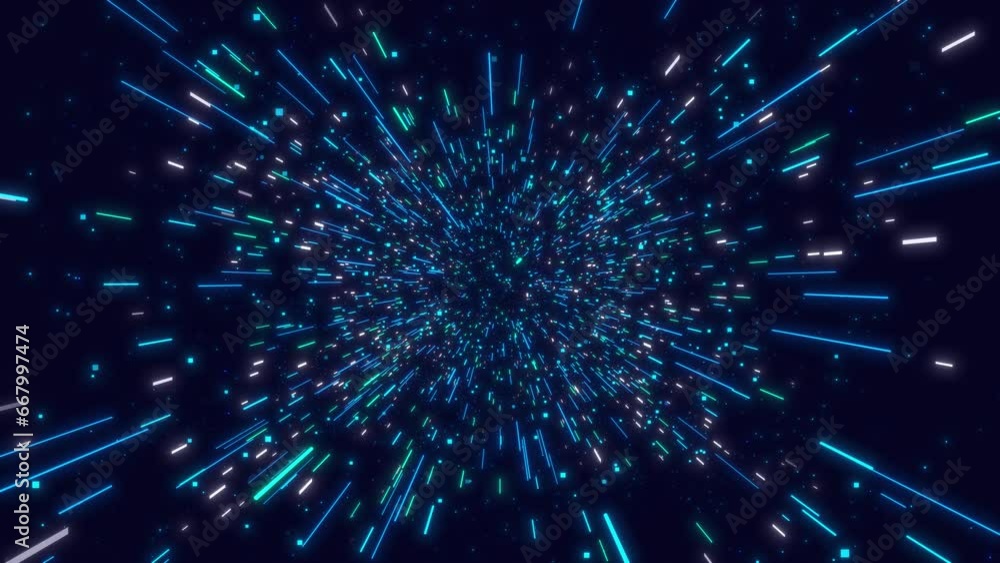 Aufkleber light beam particle sci fi tunnel of cyberspace background. rays of light lines moving speed light, 