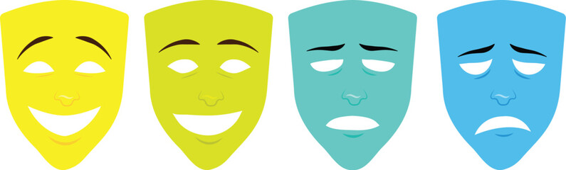 comedy and tragedy masks vector