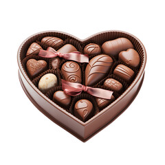 Heart-shaped candy box for Valentine's Day on transparent background PNG