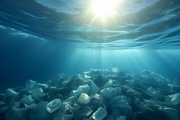 Fototapeta na wymiar Picture of garbage under the sea