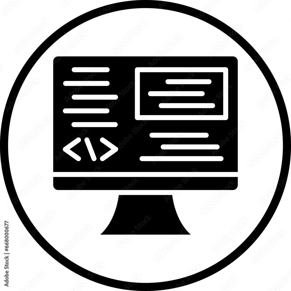 Wall mural vector design backend development icon style